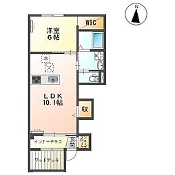 ベルメゾン笠縫の里 1LDKの間取図画像