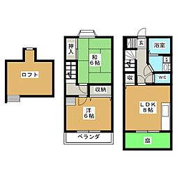 ウッドフィールド 2SLDKの間取図画像