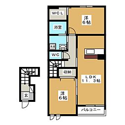 サンセールNEO 2LDKの間取図画像