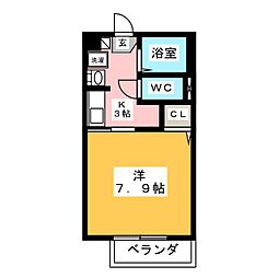 コモハウスARUGO 1Kの間取図画像