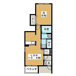 ファーストプレイス 1LDKの間取図画像