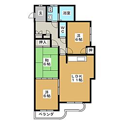 エスポアールアスカ 3LDKの間取図画像
