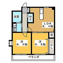 メトロポリス1号館  ｜ 岐阜県各務原市鵜沼各務原町５丁目（賃貸マンション2LDK・2階・47.55㎡） その2