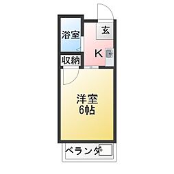 ソフィアマンション 1Kの間取図画像