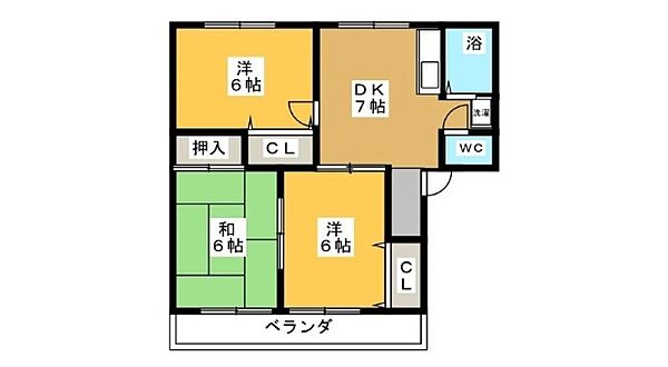 吉野ハイツ ｜岐阜県各務原市蘇原吉野町３丁目(賃貸アパート3DK・1階・59.30㎡)の写真 その2