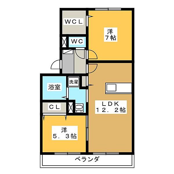 フィオーレ桜 ｜岐阜県各務原市那加前洞新町３丁目(賃貸アパート2LDK・3階・58.37㎡)の写真 その2