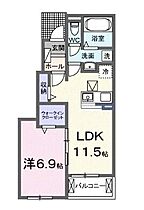 メゾン　ソラーナ 103 ｜ 岐阜県各務原市鵜沼各務原町４丁目185番地3（賃貸アパート1LDK・1階・44.20㎡） その2