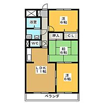 クレスト21　Ｓ棟  ｜ 岐阜県各務原市鵜沼古市場町４丁目（賃貸マンション3LDK・2階・62.37㎡） その2