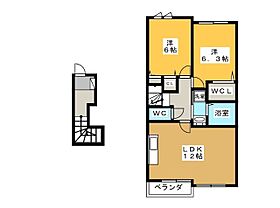 パークプレイスUN  ｜ 岐阜県各務原市川島河田町（賃貸アパート2LDK・2階・57.76㎡） その2