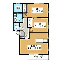 ノースタウン　B  ｜ 岐阜県各務原市各務おがせ町６丁目（賃貸アパート2LDK・1階・57.20㎡） その2