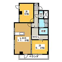 コーポ牧田  ｜ 岐阜県各務原市那加前洞新町１丁目（賃貸マンション2LDK・3階・52.47㎡） その2