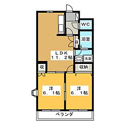 ファミーユ 2LDKの間取図画像