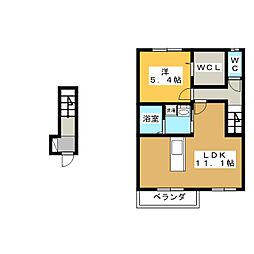 フィオリーレ 1LDKの間取図画像