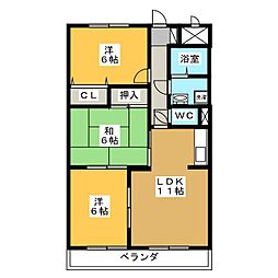 クレスト21南館 3LDKの間取図画像