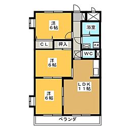 クレスト21南館 3LDKの間取図画像