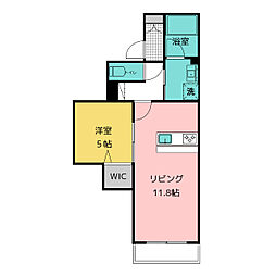 シャーメゾン蘇原 1LDKの間取図画像