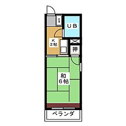 グリーンヒル 1Kの間取図画像