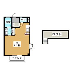 ワインテラス ワンルームの間取図画像