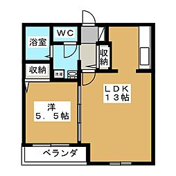 アルソス 1LDKの間取図画像