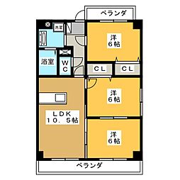 アムール松倉 3LDKの間取図画像