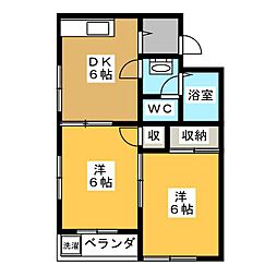 アーデルM 2DKの間取図画像