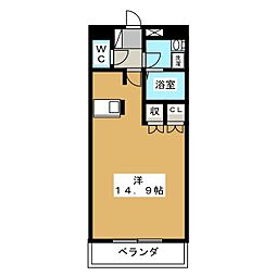 グリーンタウン ワンルームの間取図画像