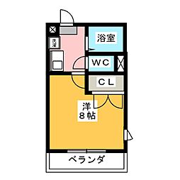 グリーンヒル 1Kの間取図画像