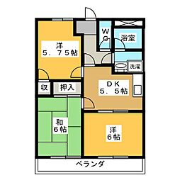 サンシャイン那加 3Kの間取図画像