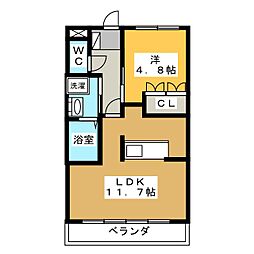 さくらパレス 1LDKの間取図画像