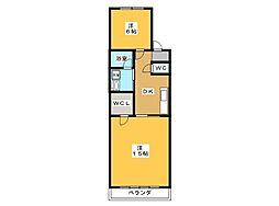 ハイツ熊田 3DKの間取図画像