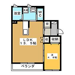 ユアメゾン住吉 1LDKの間取図画像