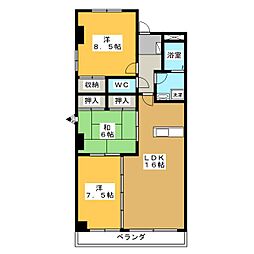 グランドゥール那加 3LDKの間取図画像
