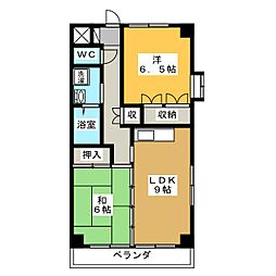 フォレスト三本木 2LDKの間取図画像