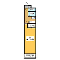 メゾンセジュール 1Kの間取図画像