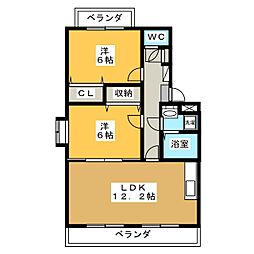 ユーミーグレース 2LDKの間取図画像