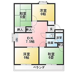 東陽第三ハイツ 4DKの間取図画像