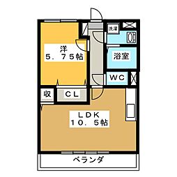 パスティールエム 1LDKの間取図画像