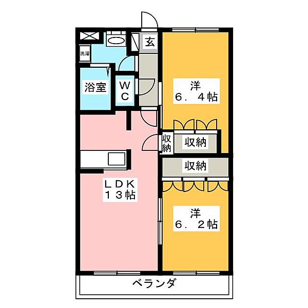 ＦＲＥＥＤＯＭ　07 ｜岐阜県可児市川合(賃貸マンション2LDK・2階・57.33㎡)の写真 その2