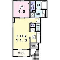 エントピア鳴子 101 ｜ 岐阜県可児市今渡2419番地2（賃貸アパート1LDK・1階・40.03㎡） その2