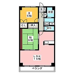イースト 2LDKの間取図画像