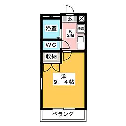 ラ・シュシュ 1Kの間取図画像