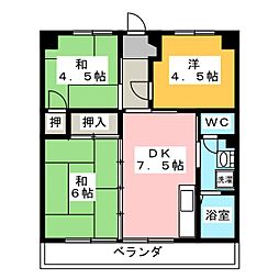シティハイツ 3DKの間取図画像