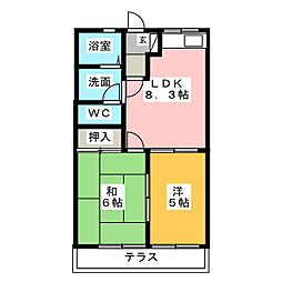 AQUACITY 2DKの間取図画像