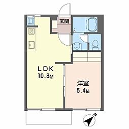 フレグランスのぞみA 1LDKの間取図画像