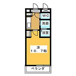 久々利ハイツB 1Kの間取図画像