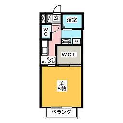サンフレンズ広見A 1Kの間取図画像