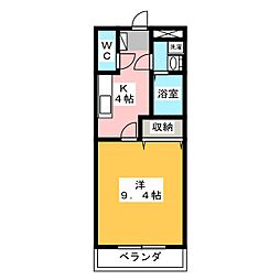 エル・シャトレーン 1Kの間取図画像