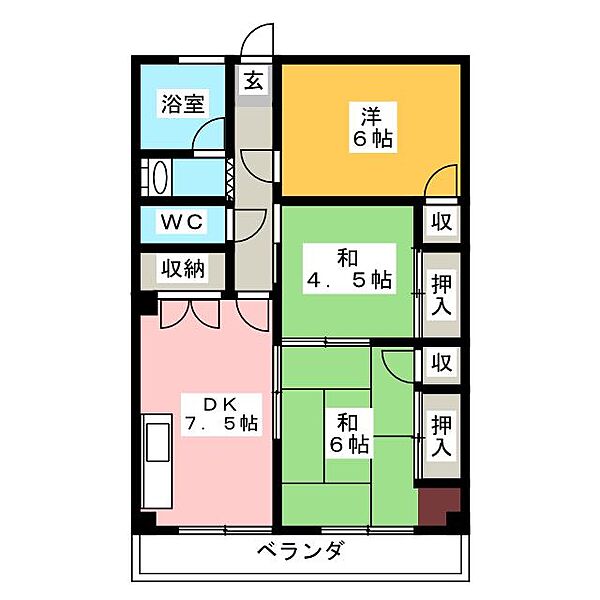 コーポオギソ ｜岐阜県瑞穂市別府(賃貸マンション3DK・2階・51.97㎡)の写真 その2