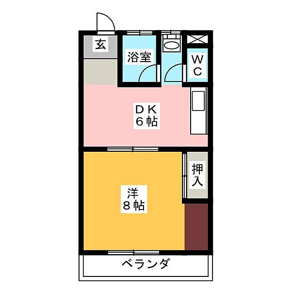 スカイハイツ ｜岐阜県瑞穂市穂積(賃貸マンション1DK・4階・34.21㎡)の写真 その2