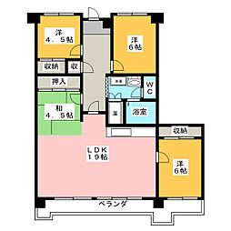 リバティ穂積 6階4LDKの間取り